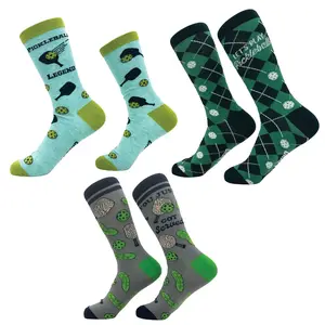 Men's Pickleball Socks Funny Sarcastic Pickle ball Graphic Footwear for Men Funny Graphic Socks Comfortable Fitted Spandex Cotton