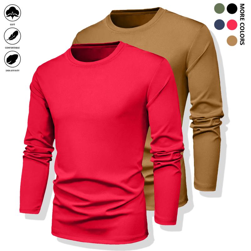 Men’s Long Sleeve T-Shirts – Quick-Dry Gym Shirts with Moisture-Wicking Fabric, Color Options for Workouts, Running, Casual Wear – Breathable Athletic Tops for Active Lifestyles, Workout Shirts, Running Gear, Round Neckline, Stretchy Material