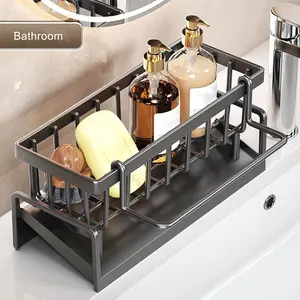 [Clearance Sale]Multifunctional Kitchen Storage Organizer, Sink Drying Rack, Stainless Metal Sponge Drain Holder, Kitchen Accessories Gadgets Hollow