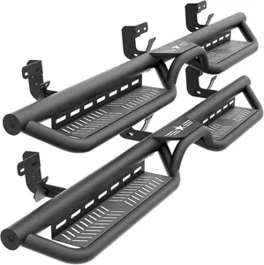 【Yzona】Crew Cab Running Boards Side Steps Compatible for 2009-2018 Dodge Ram 1500, 2019-2024 1500 Classic, 2010-2026 Dodge Ram 2500 & 3500 CrewCab, Bolt-on Nerf Bar, Two Stairs Design-Star Logo