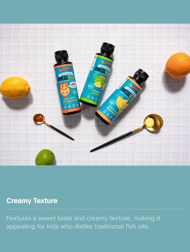 Barlean's Lipsmackin' Citrus High Potency Fish Oil for Kids Healthcare Vitamin