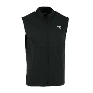 diadora Mens Run Crew Tech Padded Vest Athletic Outerwear Casual - Black