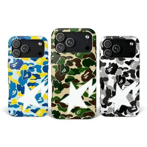 Protective Camo Streetwear Case for iPhone 17-11 Pro Max & Samsung Galaxy S23-25 Dual-Layer 360° Protection Anti-Slip Grip with Precise Cutouts and Advanced Heat-Transfer Tech