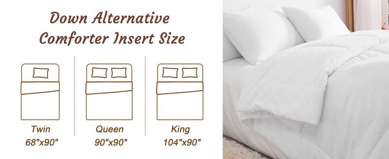 Bedsum Ultra Soft - Down Alternative for Hotel-Like Comfort, Breathable & Lightweight for All Season Comforter, Machine Washable,OEKO-TEX Bedding