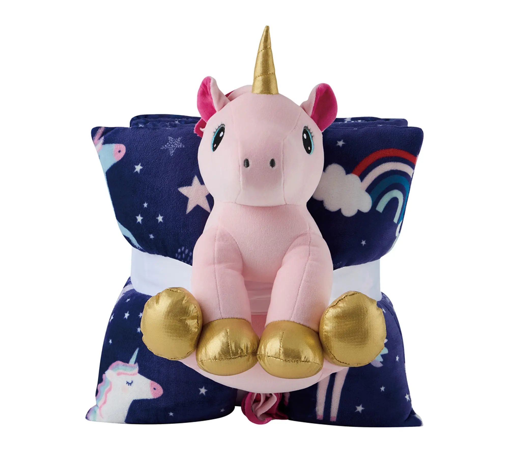 Olivia & Finn 3-Piece Unicorn Throw and Decorative Pillow Set