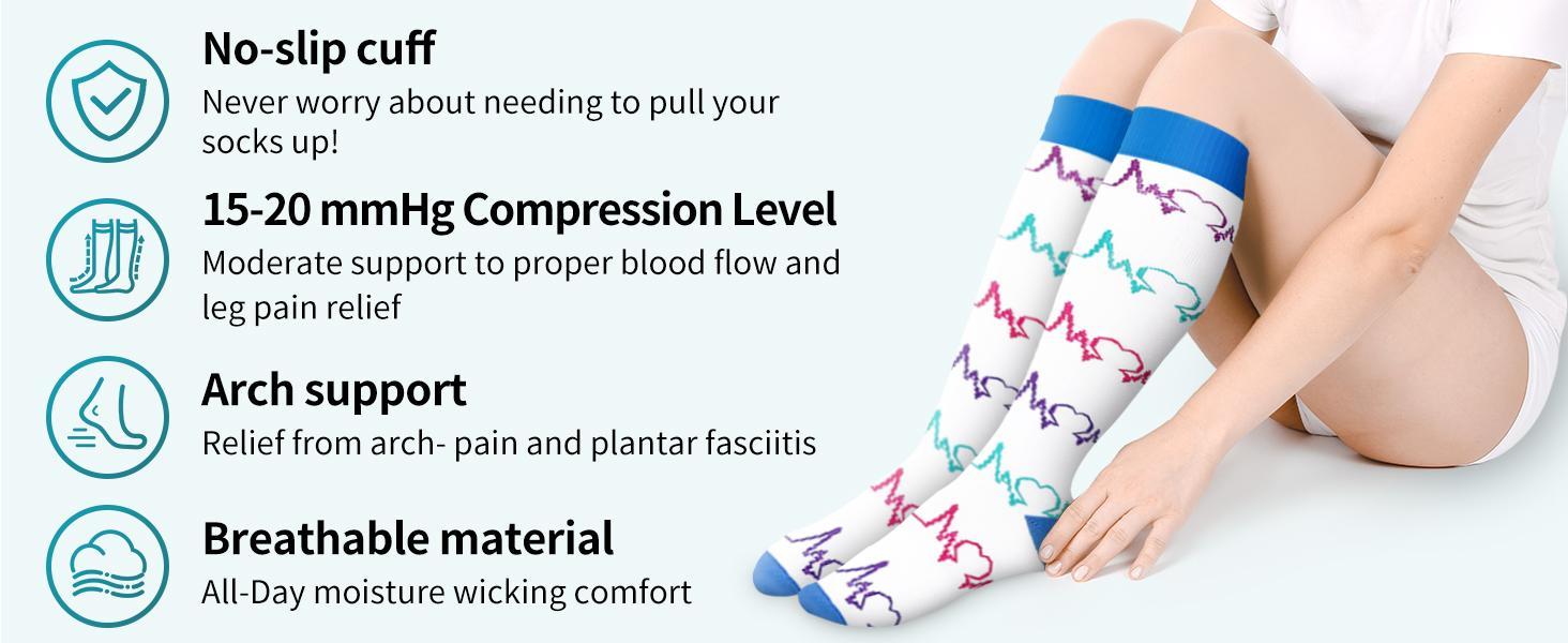 12 Pack Copper Compression Socks for Women and Men Circulation-Best Support for Medical, Running,Nursing,Athletic