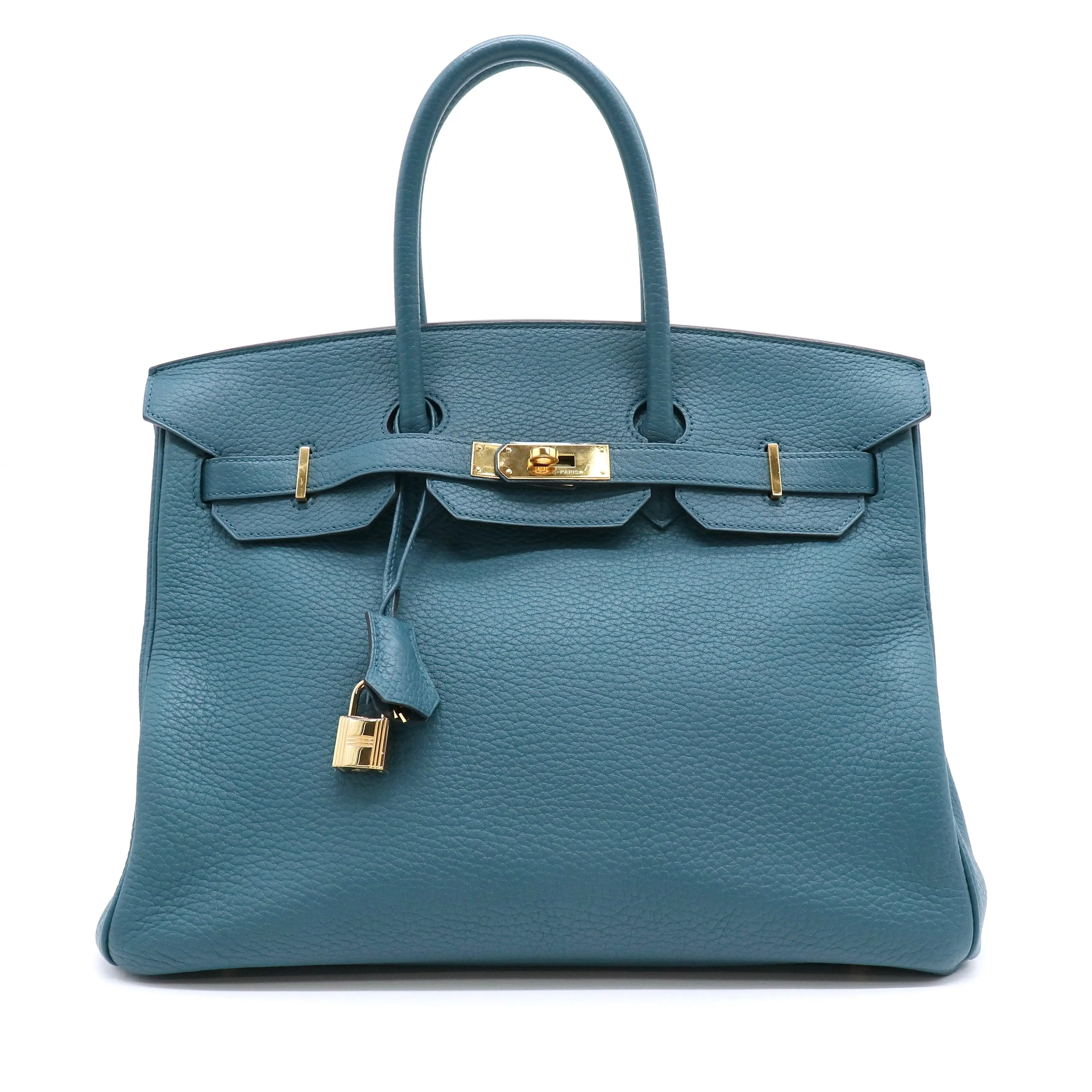 Pre-owned HERMÈS Leather Top Handle Bag  Birkin Handbag Togo with Gold Hardware 35 B23015