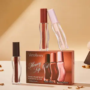 3-piece hydrating lip gloss set, moisturizing and nourishing, glass lips, reduces lip lines, non-sticky, plumping lip makeup gift box