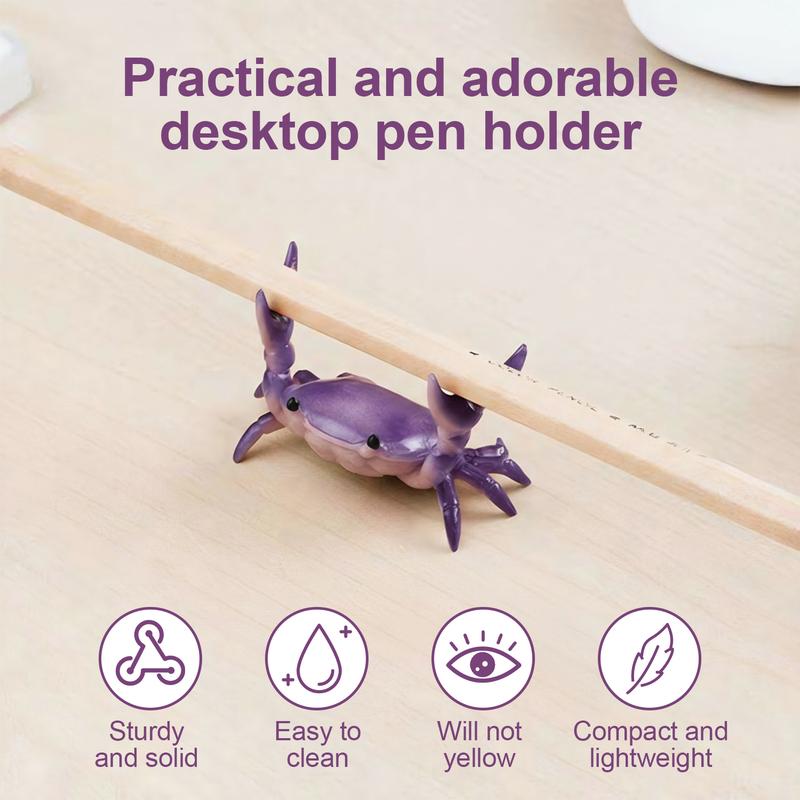 BMTWE 1 PCS Weightlifting Crabs Pen Holder Realistic Crab Shaped Pen Stand Crab Statu Creative Decorative Desk Ornament Office Stationery Supplies for Office Home Desk School