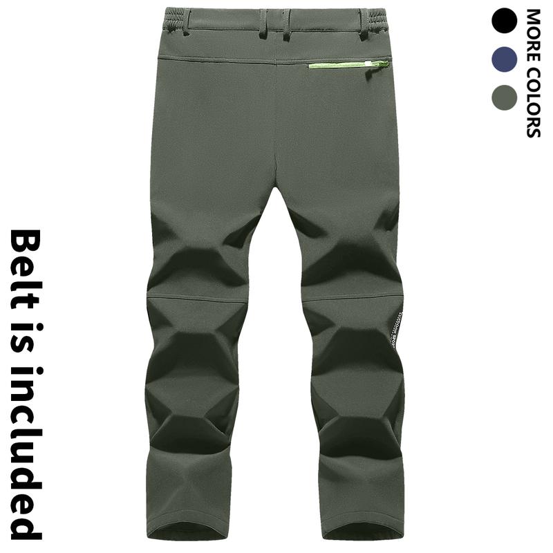 Men's Winter Ski Rainproof Pants, Multi-Pocket Outdoor Work Pants, Autumn Cool Casual Trousers with Free Belt, Men's Outdoor Waterproof Windproof Harem Pants, Versatile All-Season Activities Trousers, Men's Clothing Collection