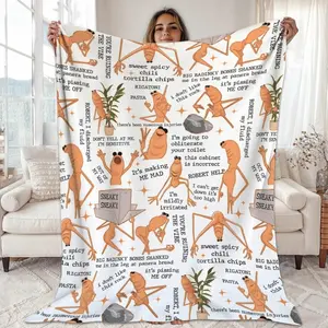 Marcus The Worm Blanket Robert Help Edition Funny Meme Brain Rot Design Cozy Soft Throw for Home Decor