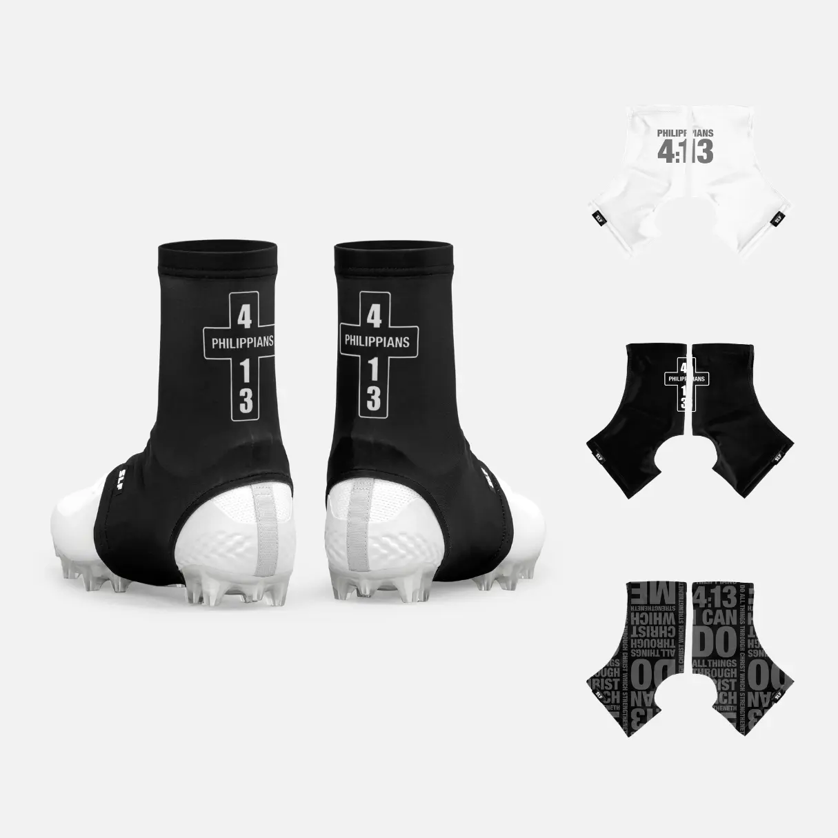 SLEEFS Philippians 4:13 Football Spats / Cleat Covers – Compression Ankle & Cleat Protection