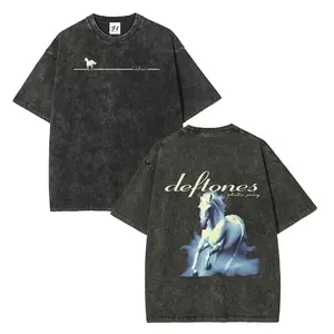 Retro Limited Vintage Deftones Tour Shirt, Rock Band WHITE PONY Oversized Heavy Washed Cotton Tee, 90s Grunge Gothic Punk Y2K Rock Merch