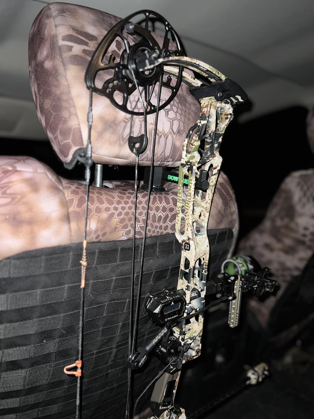 Bow Buddy – Headrest-Mounted Bow and Gear Hanger for Trucks & SUVs – Add to cart Buy now – Universal Fit | Tool-Free Install | Keeps Your Bow Safe & Within Reach