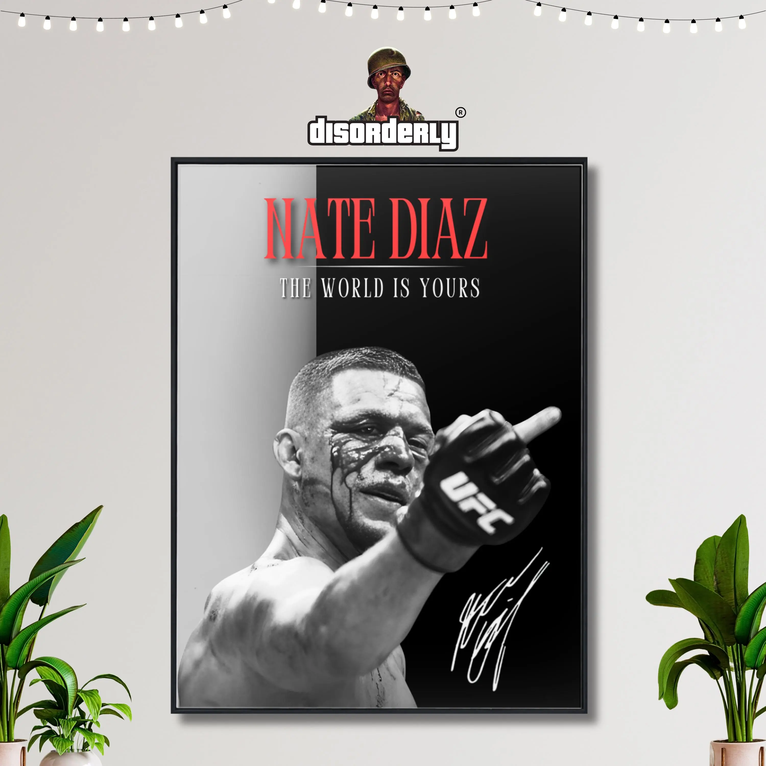 Nate Diaz Scarface POSTER UNFRAMED, UFC POSTER UNFRAMED, MMA POSTER UNFRAMED, Fighter Motivation, Bedroom Wall Decoration, Wall Decor, Wall Art