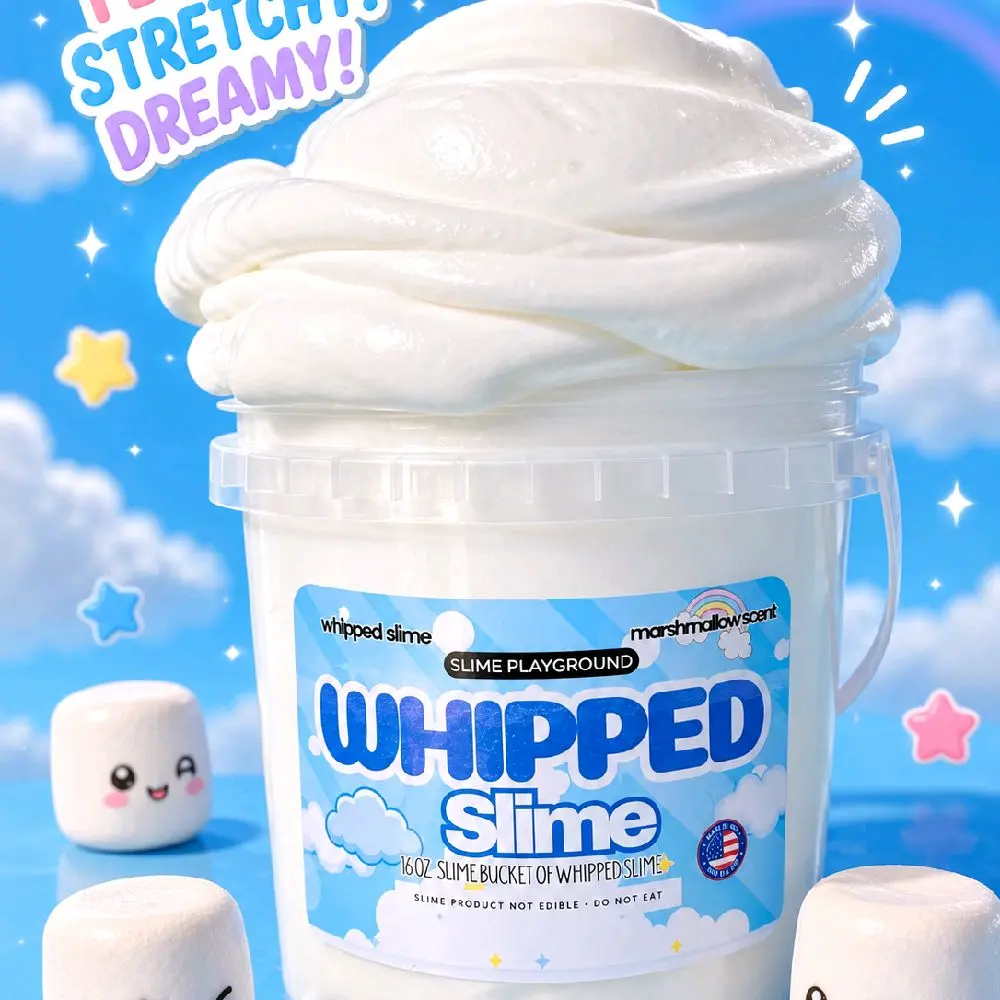 Whipped Cloud Dough Slime - 16 oz Bucket + Surprise Squishy - Fluffy - Sensory - Fluffy -ASMR