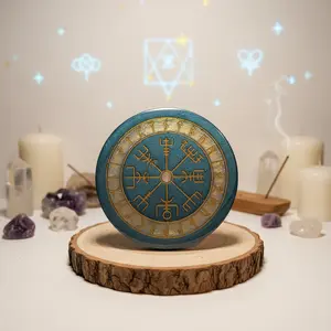 Vegvisir (Norse Compass) Altar Plate (Blue)