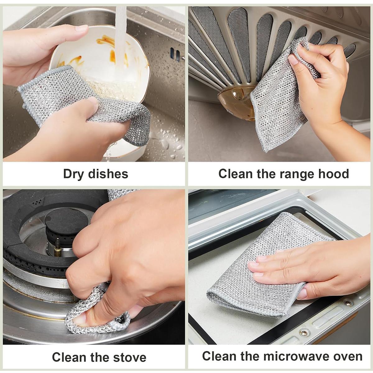 【FaddishDeal】10PCS Non-scratch wire reel cloth, mesh wire cloth Reusable non-scratch cleaning cloth, multi-purpose wire reel cloth.
