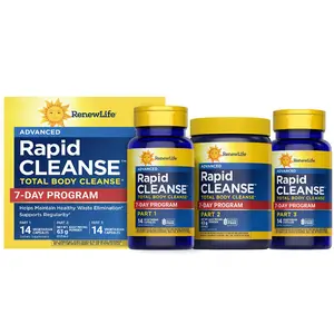 Renew Life Total Body Cleanse | 7-Day Program | for Men & Women | 3-Part, 7-Day Program | Gluten, Dairy & Soy Free | 28 Vegetarian Capsules + 2.2 Ounce Powder Formula