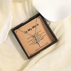 Infinity Necklace for Mom, Forever Love Gift with Name Pendant & Message Box – Dainty Mother’s Day Jewelry, Birthday Gifts for Women