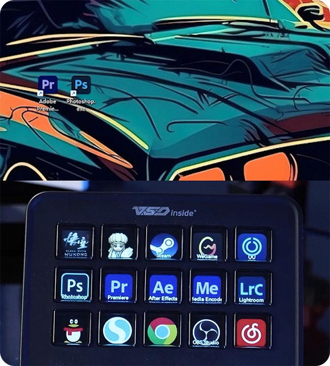 VSDINSIDE M18 V3 Macro Keypad, Stream Controller Deck Gaming Streaming Shortcut Keyboard, 18 Programmable Keys Customizable Visual AI Pad USB Soundboard for OBS, YouTube, Desk Office Setup, Laptop, PC, Mac