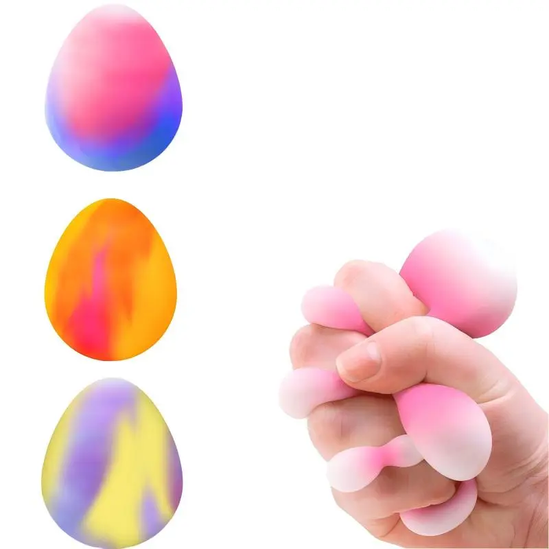 Easter Pet Gradient Egg Squishy-Water Activated Color Changing Squeeze Toy-Slow Rising Sensory Fidget for Anxiety Relief-Spring Stress Ball-Perfect Easter Basket Stuffer Birthday Party Favors for Kids Boys Girls Ages 3 6 8 10 12+