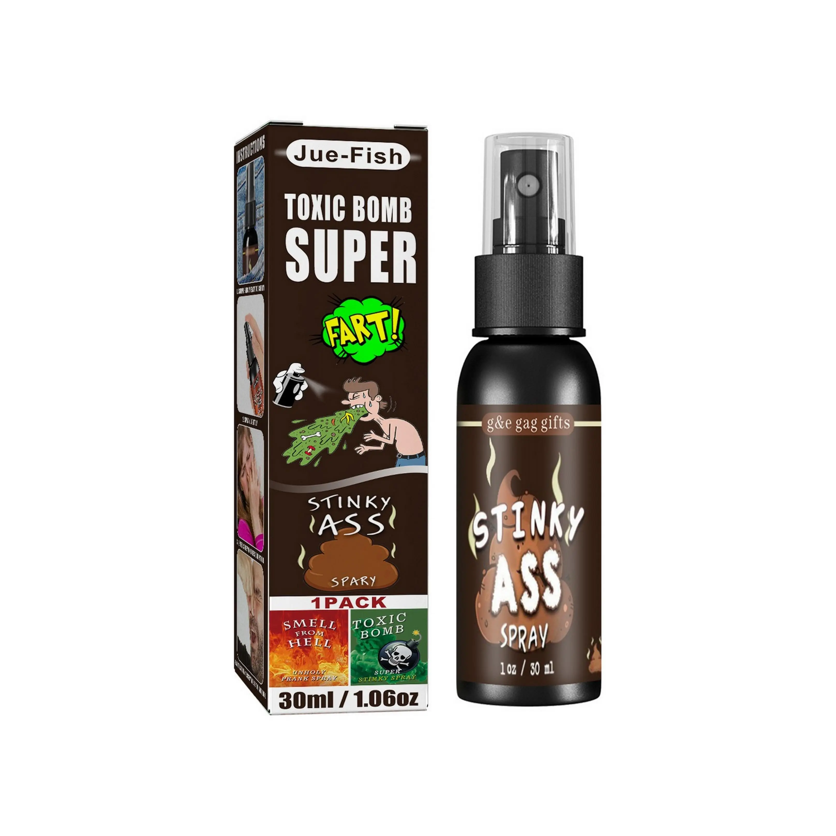 1pc 2026 April Fool's Day Fart Spray Extra Strong Potent Stink Spray Non Toxic Fart Bomb Prank Stuff Hilarious Gag Gifts For Adults Or Kids(ASS)