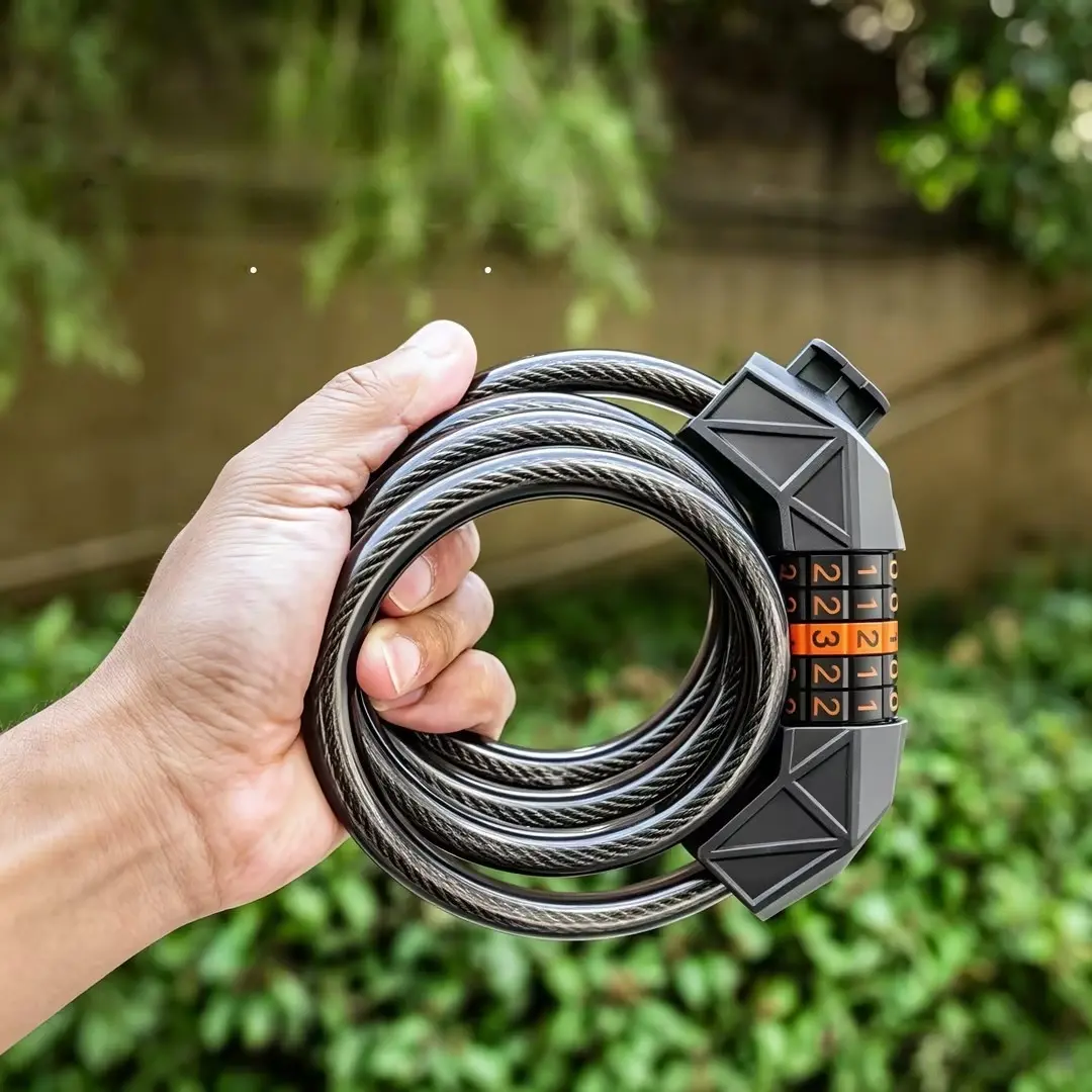 5-Digit Combination Bike Lock, Heavy-Duty Extra-Thick Steel Cable Lock with Weatherproof PVC Coating, Keyless Anti-Theft Design, Easy Mount Bicycle Lock for Bikes, E-Bikes & Scooters