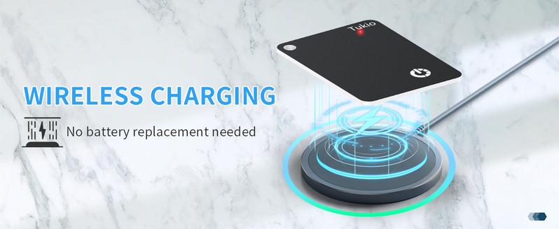 [Valentine's Day] Tukio Wallet Tracker Card, Wireless Charging Wallet Locator, Smart Tracker for Wallet(iOS Only), Wireless Positioning Tracker, Luggage, Phone, Passport & Other Items Tracking