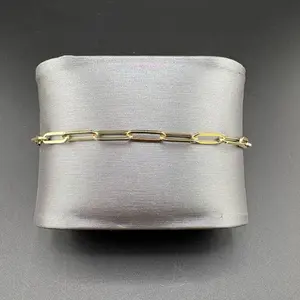 Gold 14k Bracelet Size 7 Paperclip Design for Everyday Wear Classic and Stylish Jewelry
