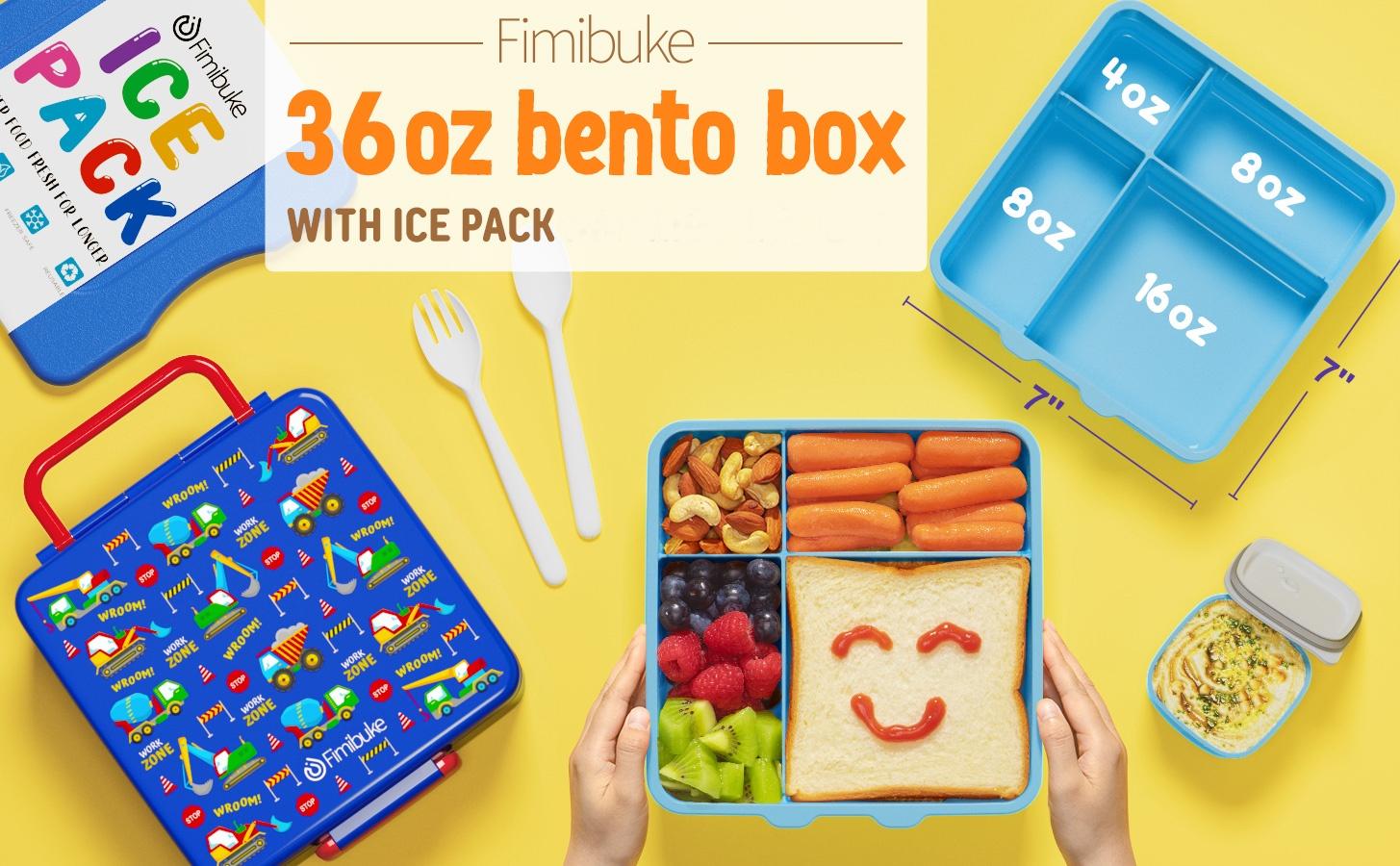 Fimibuke Bento Lunch Box, Leak-proof,4-Compartment,BPA Free,Dishwasher Safe, Utensils Set,Birthday's Gift,Back to School Gift Fimibuke Bento Lunch Box, Leak-proof,4-Compartment,BPA Free,Dishwasher Safe, Utensils Set,Birthday's Gift,Back to School Gift