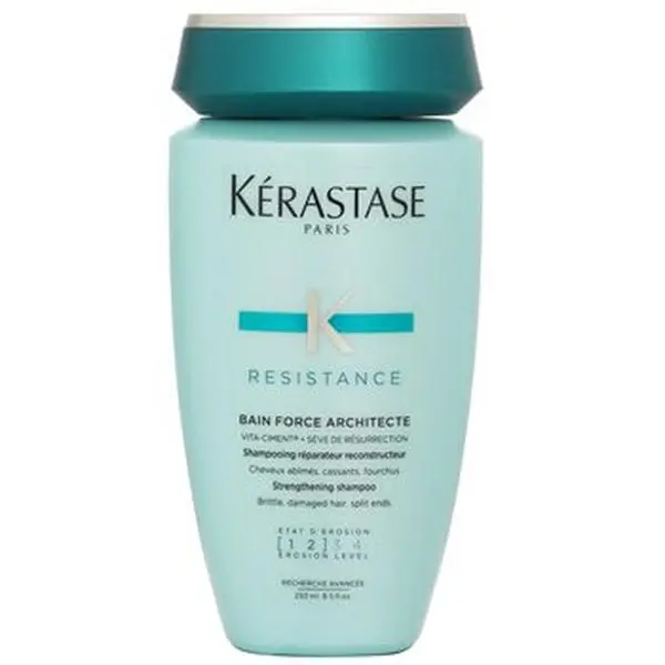 Kérastase Resistance Bain Force Architecte Daily Keratin Cleanser - Strengthening Shampoo for Brittle, Damaged Hair with Split Ends, 250ml Haircare Product