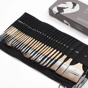 ARTIFY 30 Pieces Professional Paint Brush Set – Expert Series Synthetic Nylon Brushes for Acrylic, Oil, Watercolor, Gouache