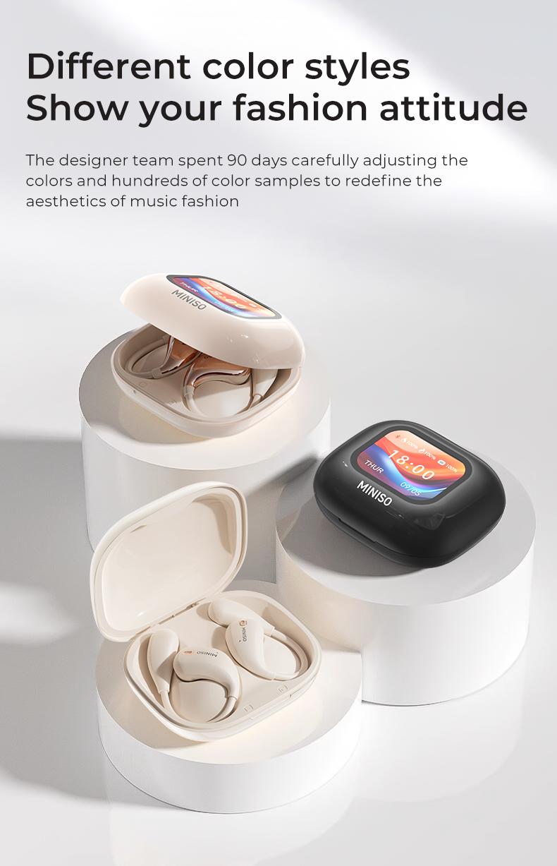 MINISO M95 OWS AI Translation Wireless Bluetooth Earphones with LED Multi-function Touchscreen Support 135 Languages Real Time Translation