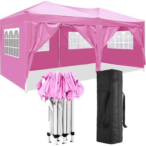 Outdoor Party Tent 10'x30' with 8 Removable Sidewalls Waterproof Canopy Patio Wedding Gazebo White Big Spacious Durable PE Cloth Upgraded Pipe Connection for Better Stability