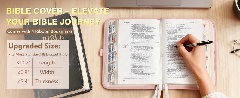 FLOE Bible Study Supplies Journaling Kit for Women with Bible Cover Case, Christmas Christian Gifts for Women, Bible Study Tools Accessories Set with Highlighters Pens, Pencil Case Notebook Annotation Kit