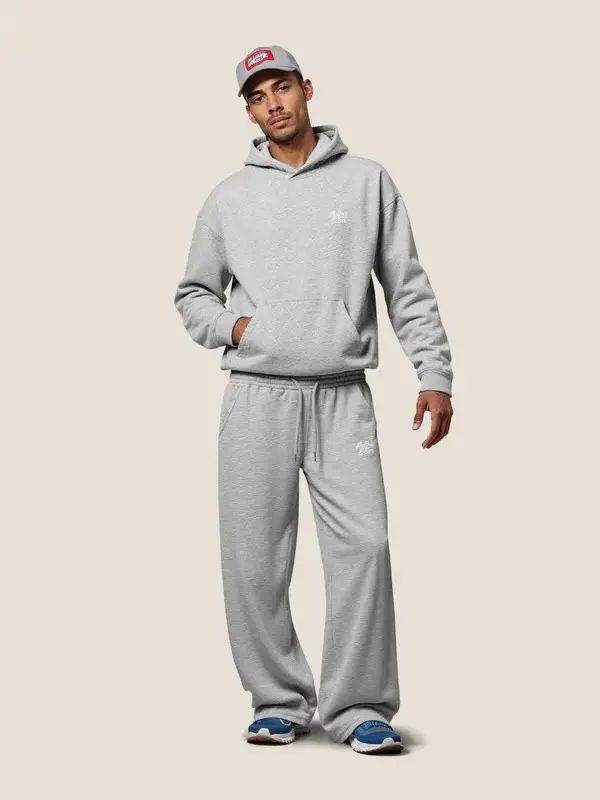 Aelfric Eden Men's 2-Piece Hoodie Sweatsuit Set - Stretchy Solid Color Fleece Soft Chic Basics Sportswear, Oversized Hoodie & Sweatpants, Loose Athletic Menswear for Gym Jogging, Jogging Set, Soft Tracksuit, 2 Piece Sets