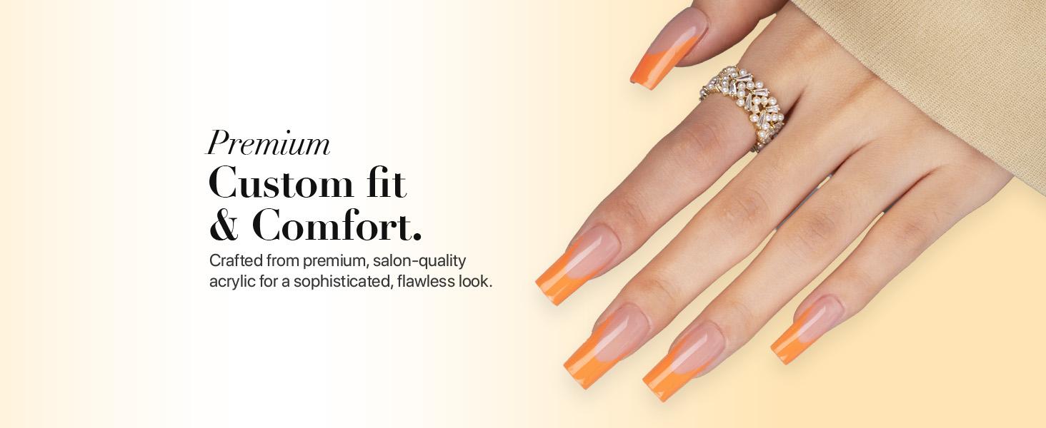 SXC Cosmetics X-Pro Tips French Tip Press On Nails - Vibrant Pastel Glow in the Dark Series Starter Kit Acrylic Soft Gel System Matte Finish Manicure