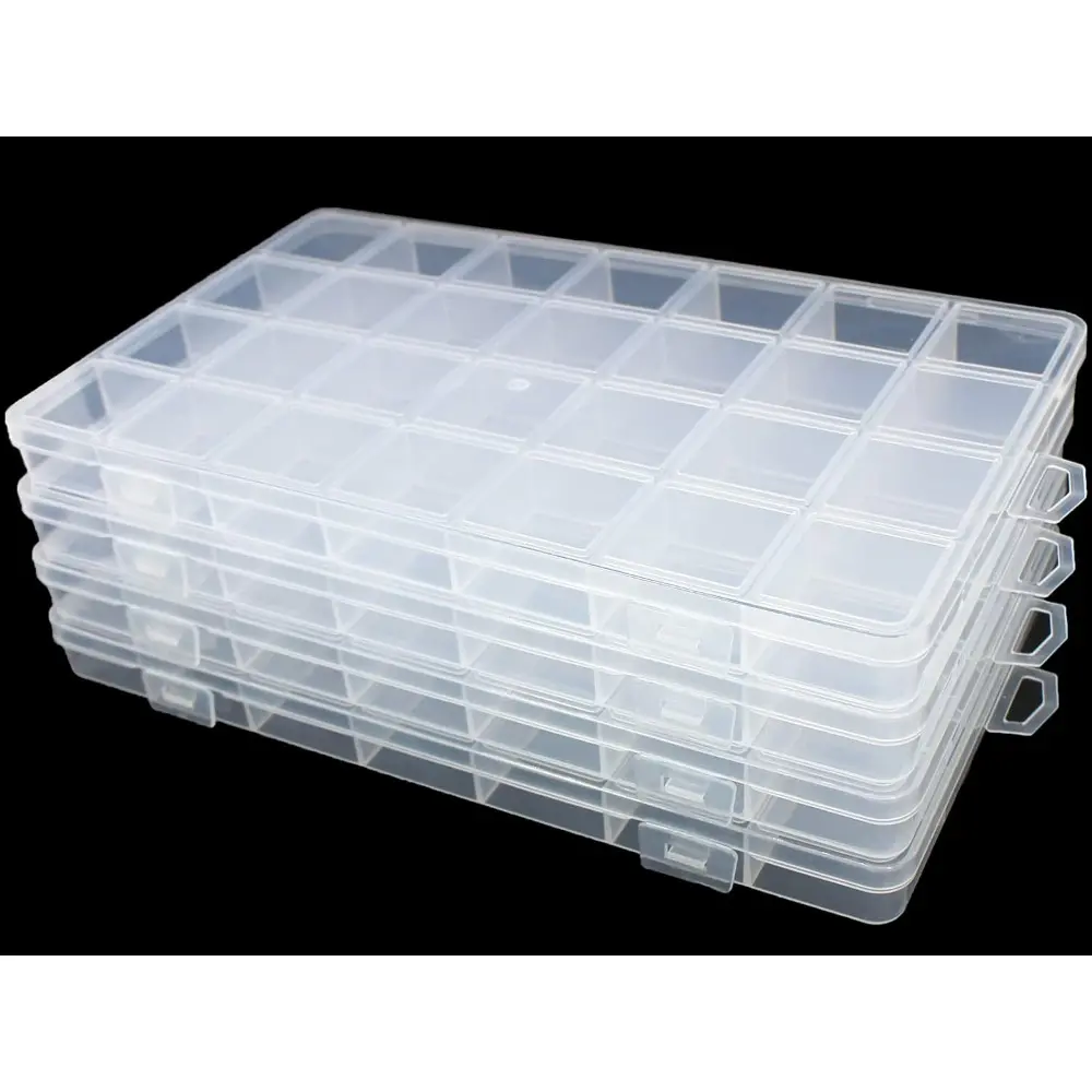 28 Grids Bead Organizer Plastic Organizer Box 4 Pcs Jewelry Storage Box Classification Jewelry Box Beauty & Personal Care Cover Set