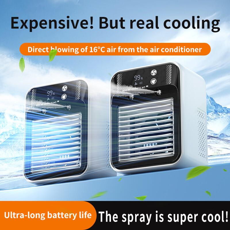 Energy Saving Portable Air Cooler Eco Friendly Evaporative Cooling Technology USB Powered 3 in 1 Air Conditioner Fan with Humidifier for Small Spaces Adjustable Cable