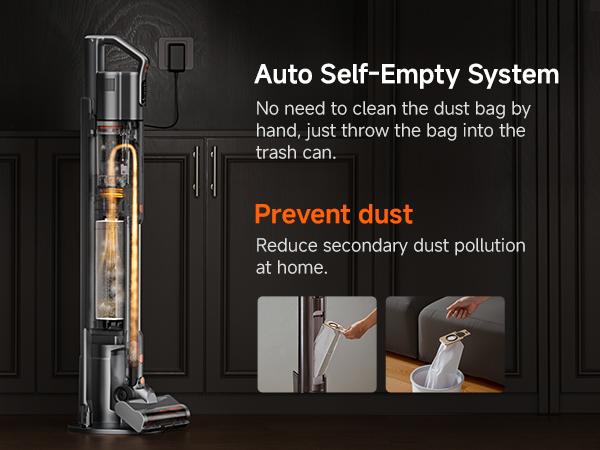 Uwant Self Emptying Cordless Vacuum Cleaner, Powerful Suction for Whole Home Cleaning，Portable,  Stick Vacuum for Pet Hair, Carpets & Hardfloor
