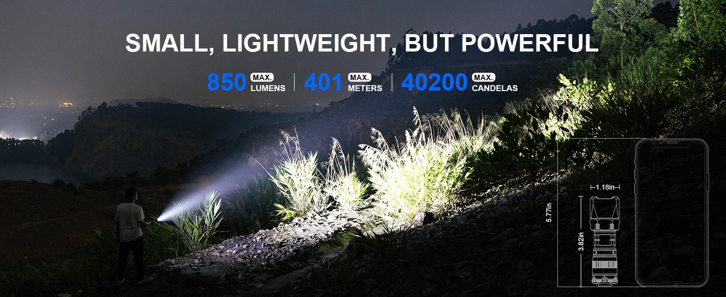 WUBEN T4 Tactical Flashlight, 850LM, 401m Long Beam, Type-C Rechargeable, 70H Runtime, IP68 Waterproof, Aerospace Aluminum, EDC for Outdoors & Duty