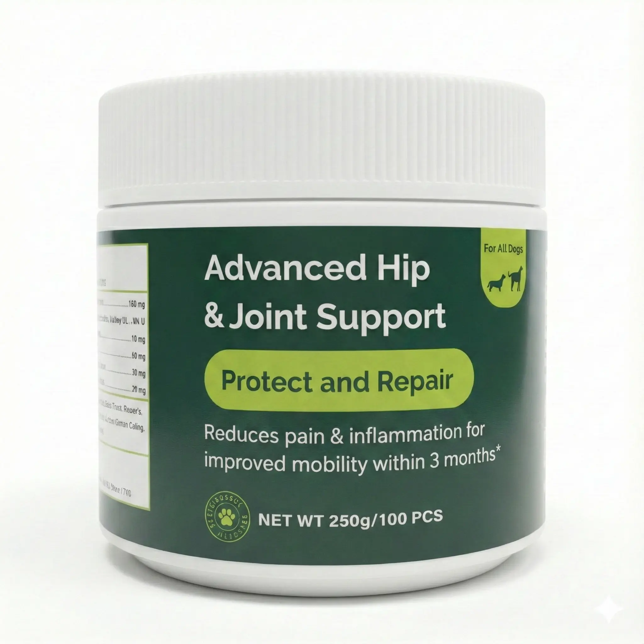Advanced Hip and Joint Supplement for Dogs natural pet care with Glucosamine Chondroitin Omega 3 MSM and Green Lipped Mussel Pork Flavor Chews for Small and Medium Breeds