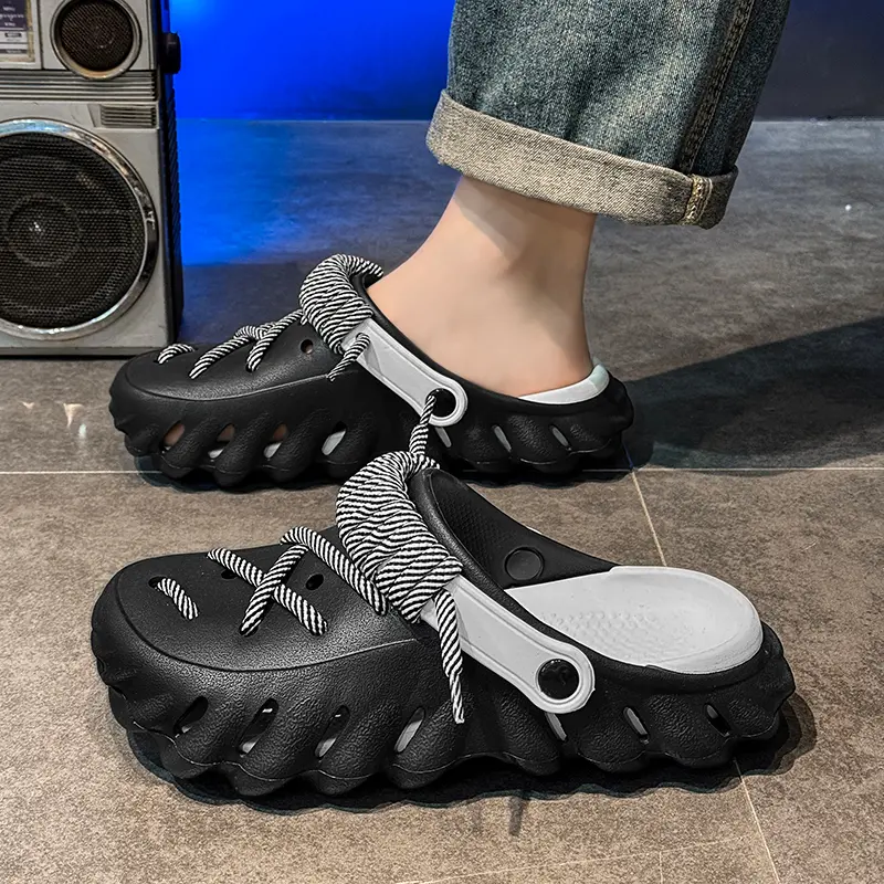 Men’s soft-soled breathable perforated clogs/slides for men and women, thick sole with ultra-soft cushioning, comfortable and versatile lightweight sandals