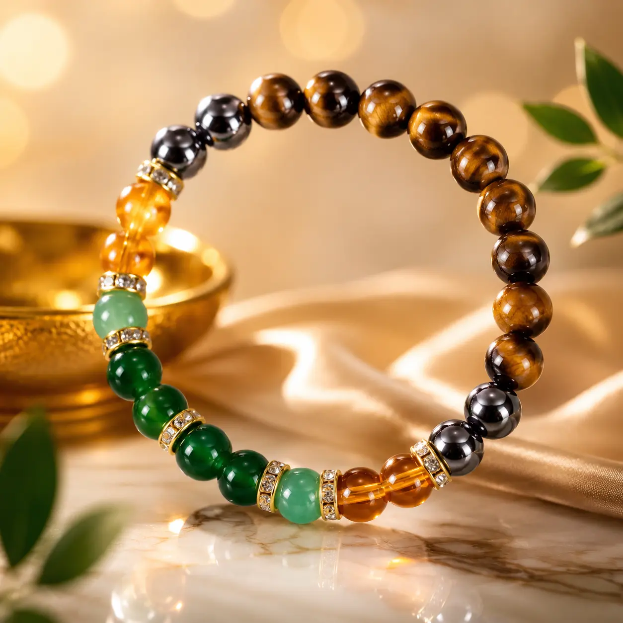 Money Bracelet with Black Onyx and Tiger's Eye - Luck Bracelet - Attract Wealth, Abundance and Prosperity Crystals And Healing Stones Lucky Bracelet Jewelry Bracelet Crystal Gemstone Bracelet Exquisite Bracelet High Quality Bracelet Crystals Bracelets