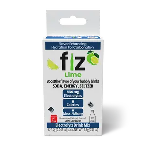 Lime - 8 Pack Electrolyte Drink Mix, flavor enhancing, for carbonated beverages