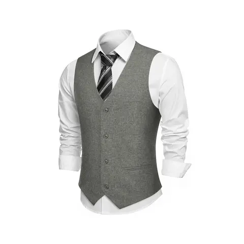 Alimens&Gentle Men's Suit Vest Slim Fit V-Neck Formal Dress Waistcoat Business Casual Vests for wedding, for Suits, Tuxedos