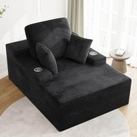 Black Plush Corduroy