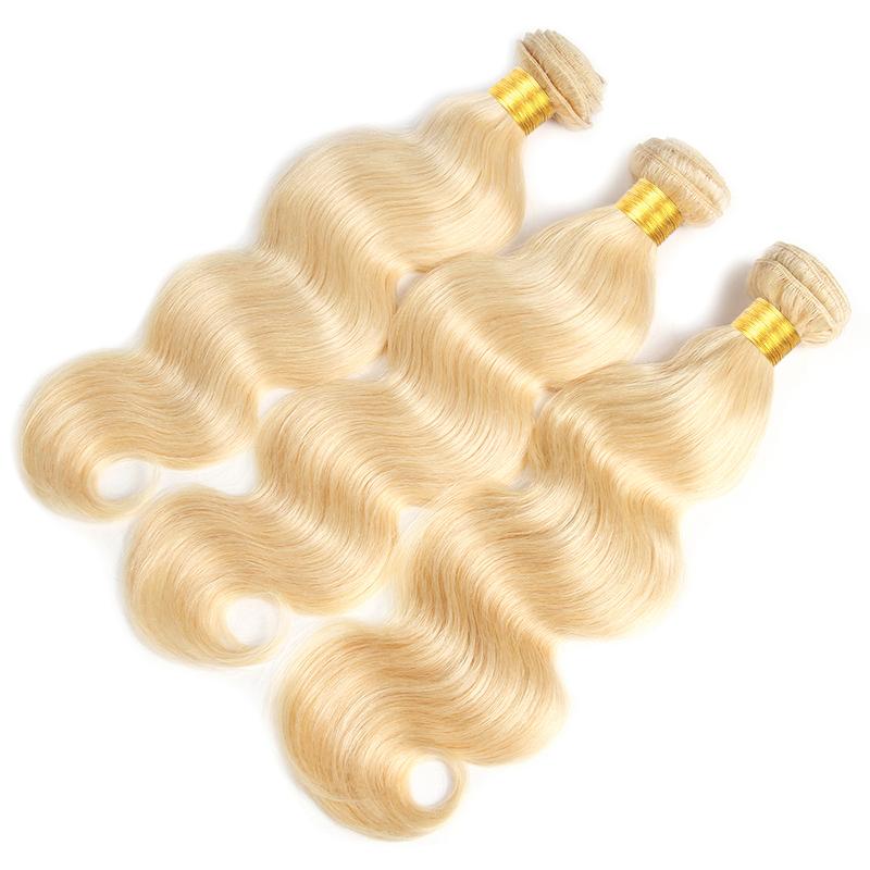 613 Blonde Human Hair Bundles Body Wave Brazilian Human Hair Bundles Straight Hair 3 Bundles