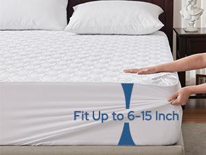 【BEDLORE】Big Copper Coin Pattern Waterproof Mattress Cover with Fitted Sheet, Soft & Breathable Non-Slip Design, Deep Pocket Fit for Bedroom & Home Use